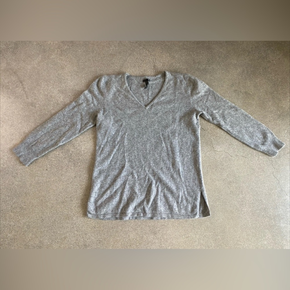 Gray V-Neck Women's Sweater